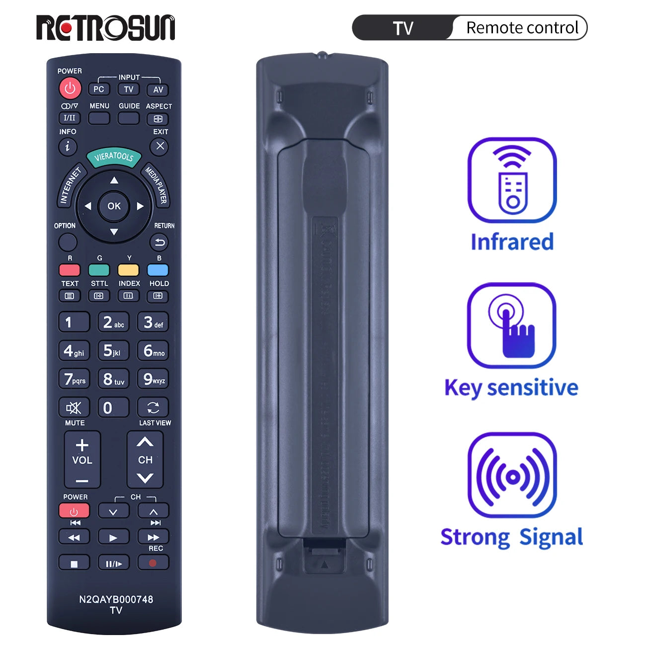 N2QAYB000748 Remote for Panasonic HDTV TV TH-50PZ850A TH-58PZ850A TH-65PZ850A Compatible Models