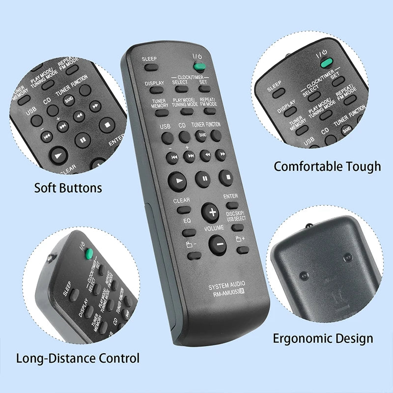 RM-AMU053 Replacement Remote for HCD-EC55 HCD-GX99 HCD-GX355 MHC-GTZ3 MHC-GTR7 Sony Audio System