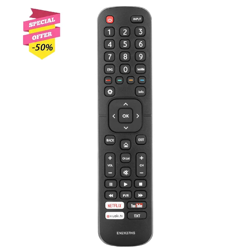 EN2X27HS Replacement Remote Control for 32M2600 49M2600 65M7000 H43A6100 H50A6120 Hisense Smart TV