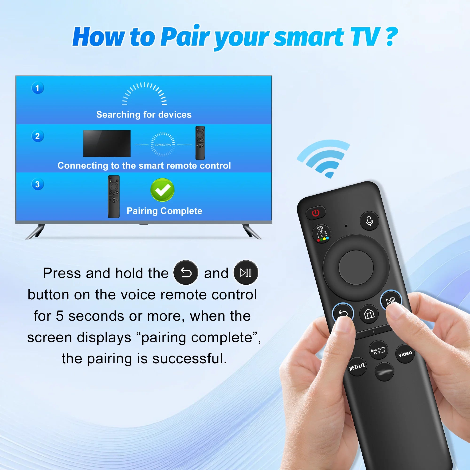 Samsung Voice Remote Control Replacement for Neo QLED QLED Smart TV Rechargeable Bluetooth