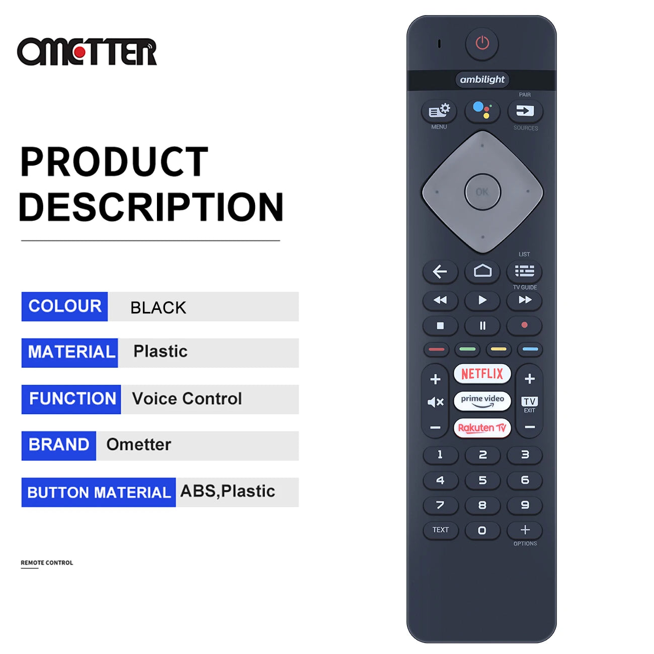 YKF463-BT12 Voice Remote for Philips TV 43PUS8536/12 55/65OLED876 PUS8556 – OMETTER