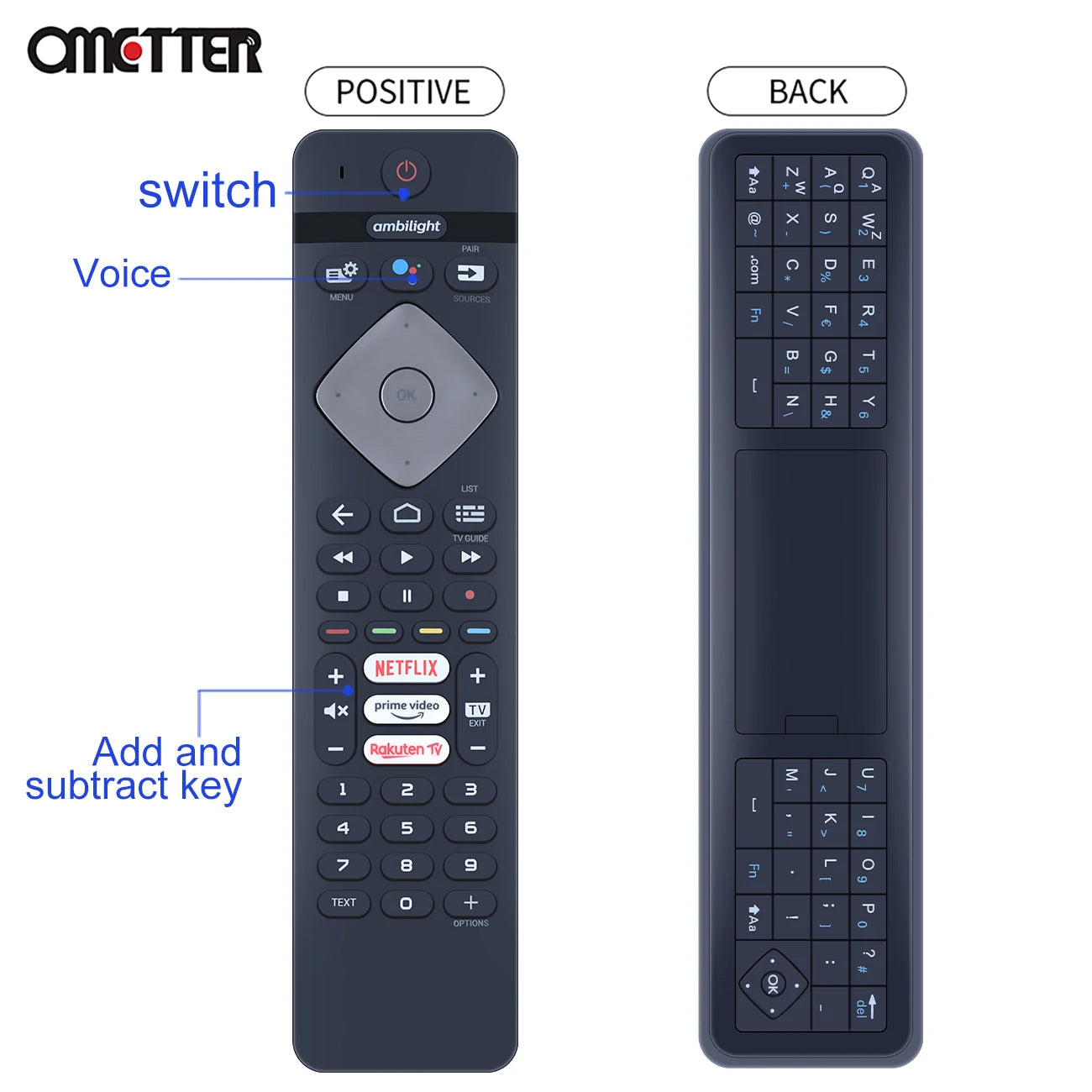 YKF463-BT12 Voice Remote for Philips TV 43PUS8536/12 55/65OLED876 PUS8556 – OMETTER