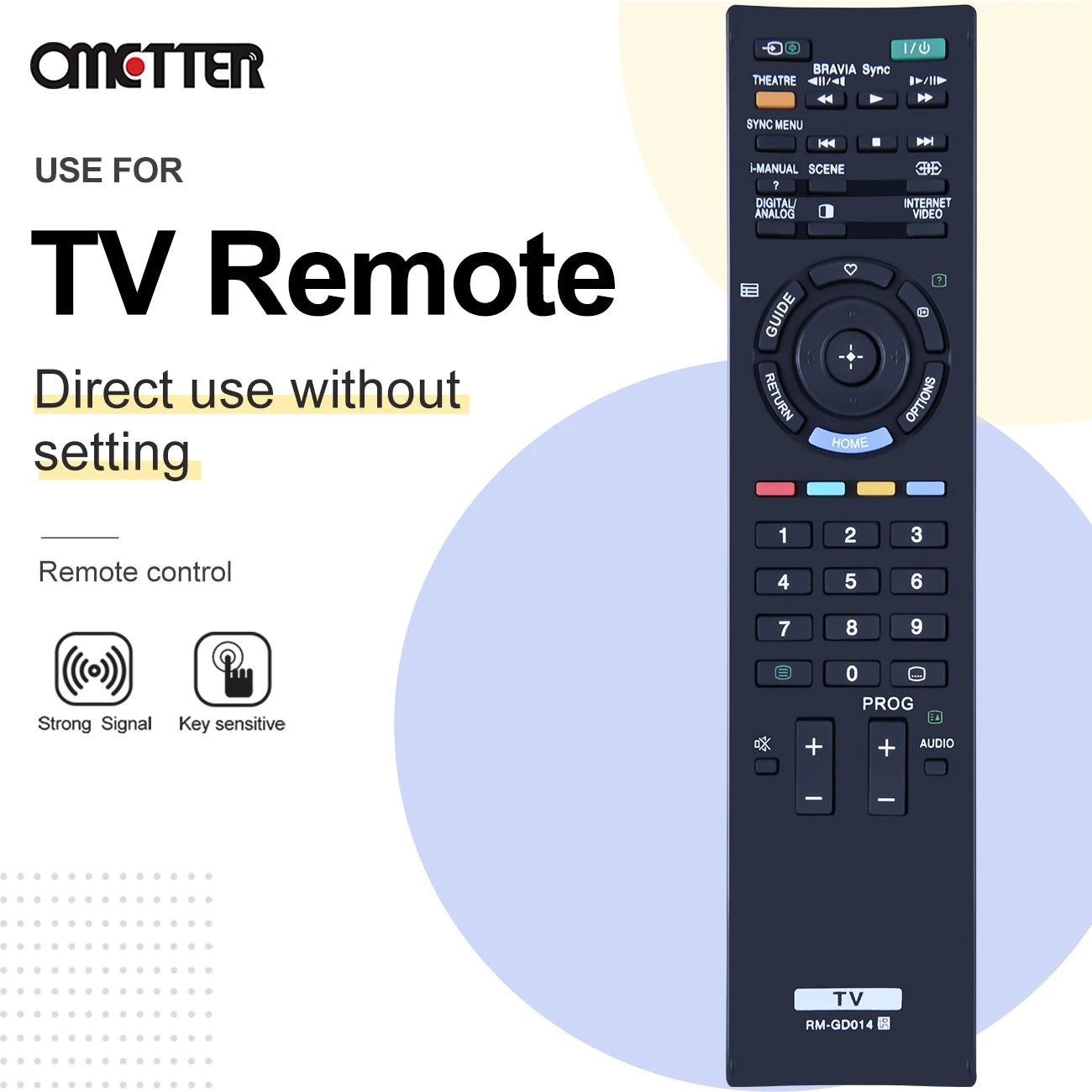 RM-GD014 Remote Control – Compatible with Sony Bravia KDL-32EX400, KDL-40EX500, KDL-46EX500, 26BX320