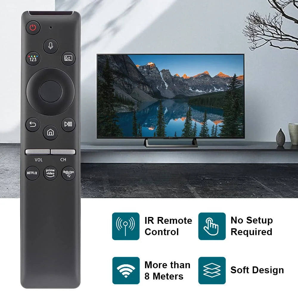 Voice Remote Control BN59-01330B for Samsung Smart TVs – HUNNESOR with Netflix & Prime Buttons
