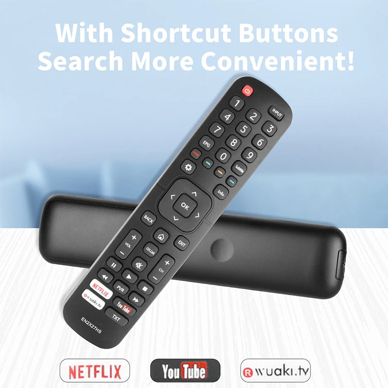 EN2X27HS Replacement Remote Control for 32M2600 49M2600 65M7000 H43A6100 H50A6120 Hisense Smart TV