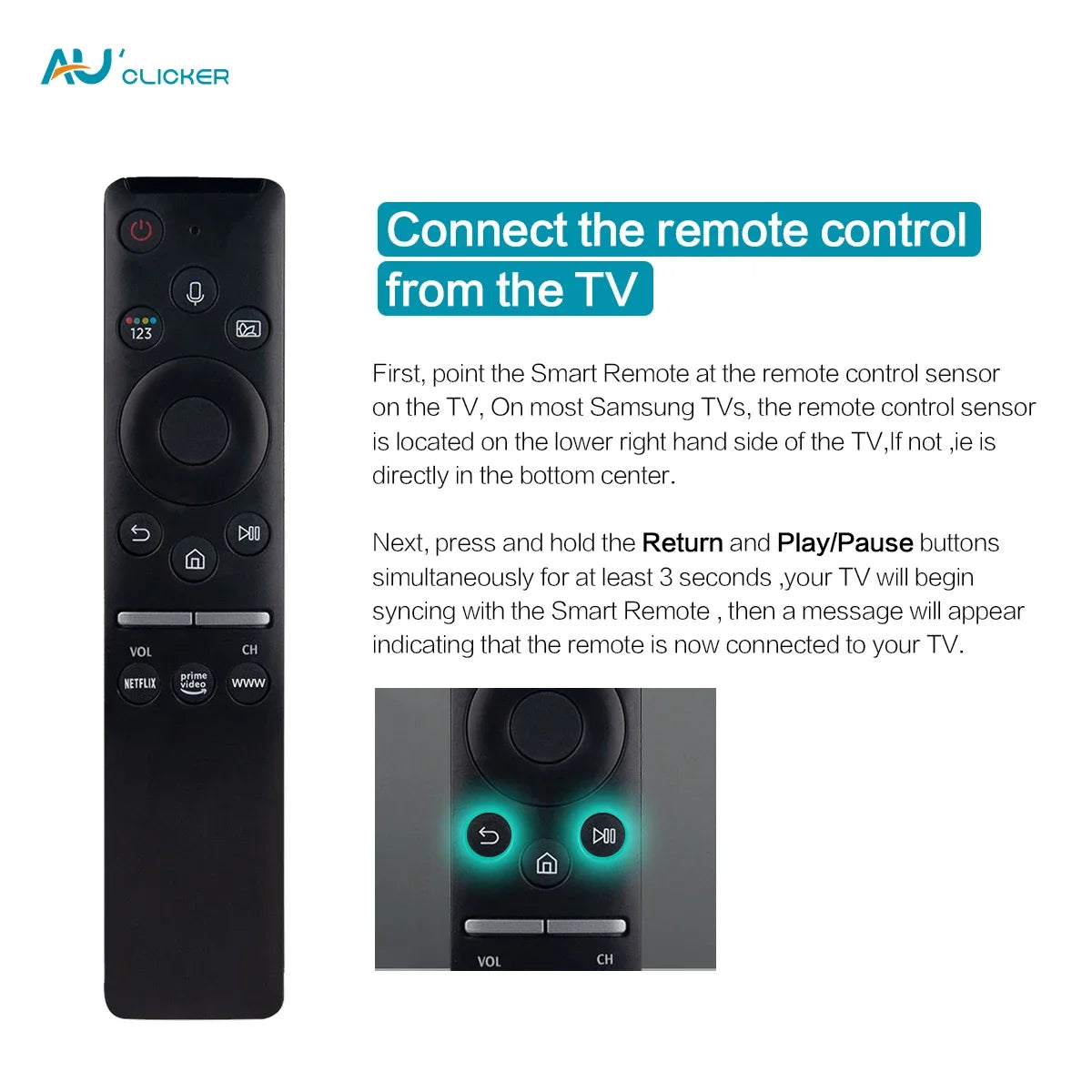 BN59-01312F Voice Remote Control Replacement for Samsung Smart TV Universal IR
