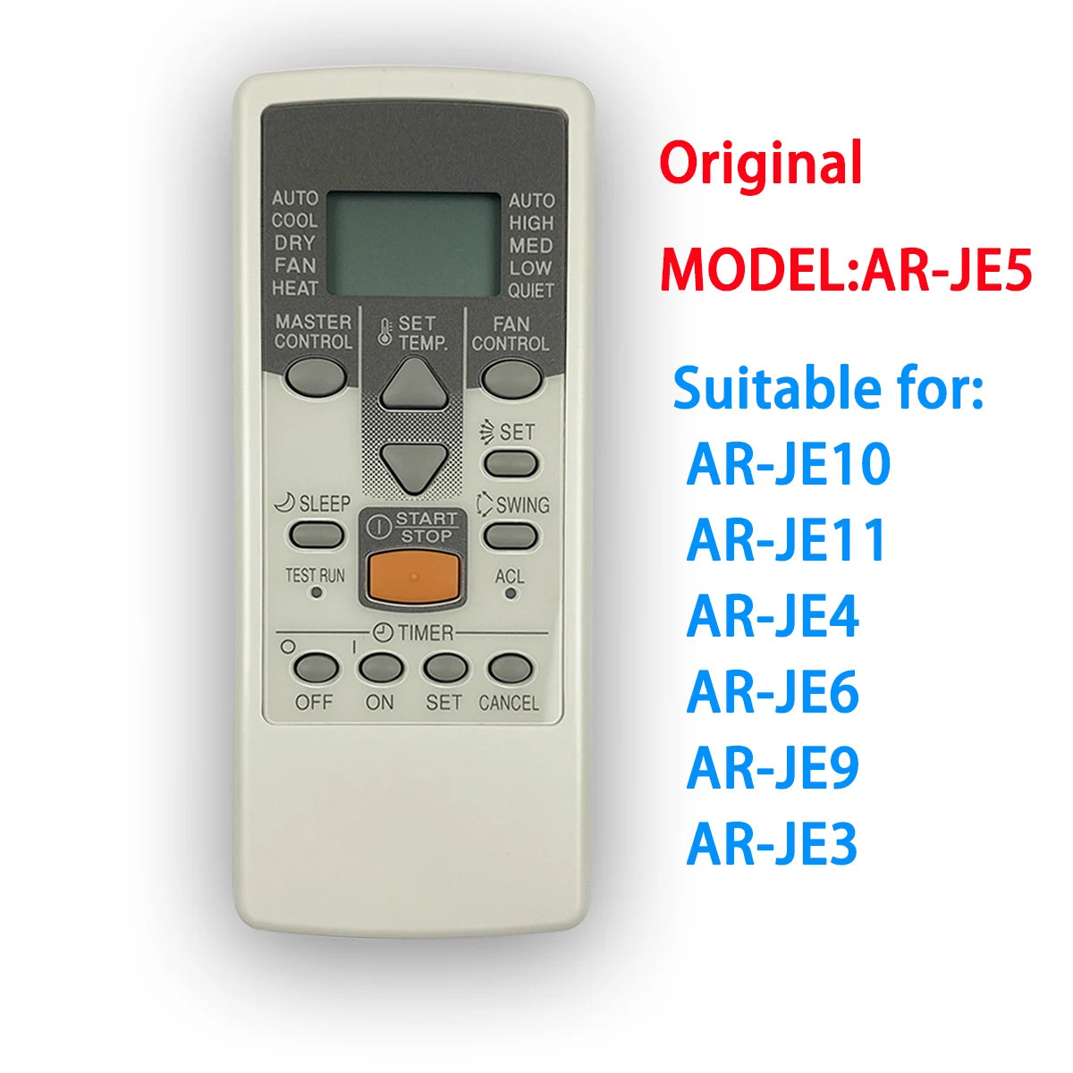 AR-JE5 Remote for Fujitsu GENERAL Air Conditioner – Compatible with AR-JE10 JE11 JE6 JE4 JE9 JE3