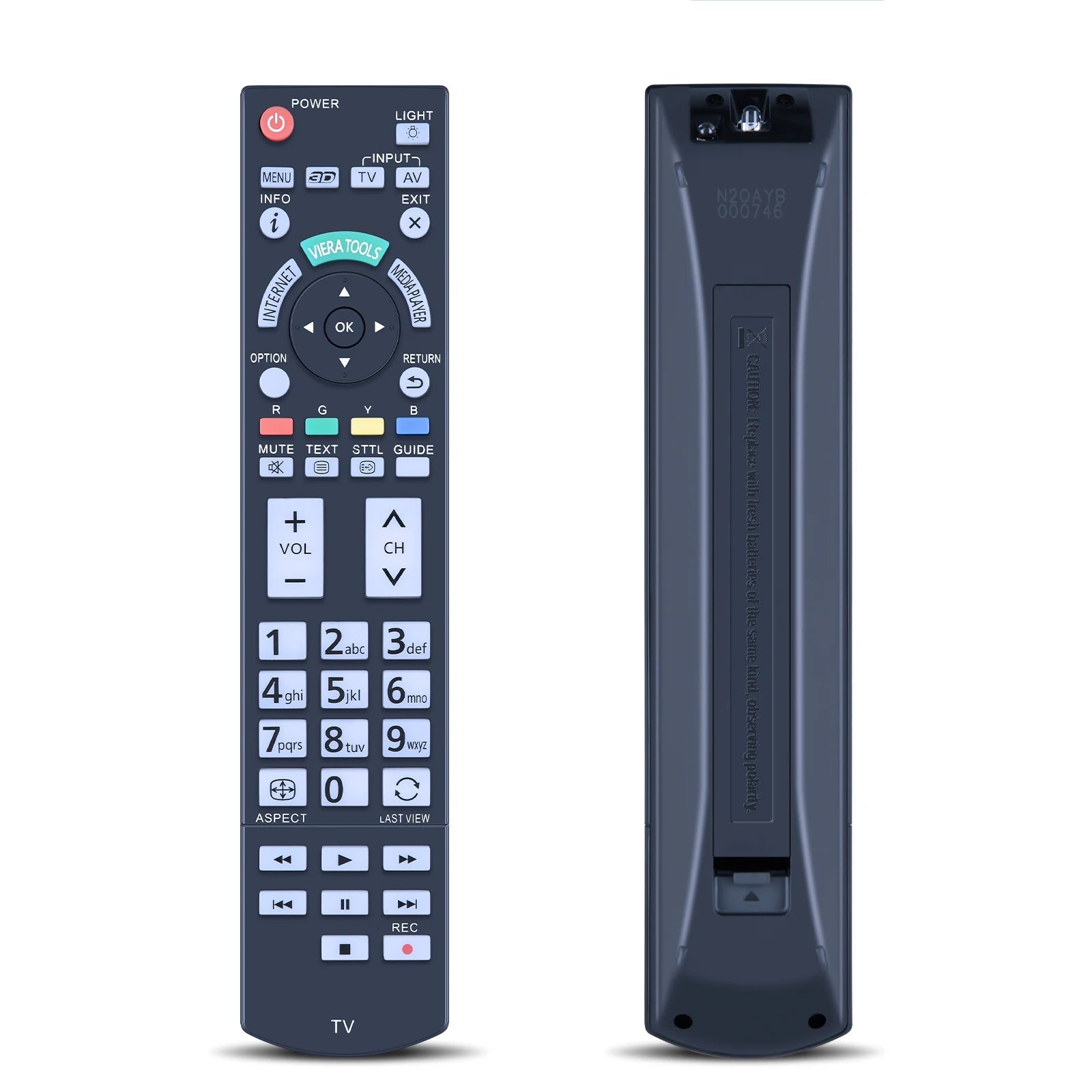 Panasonic N2QAYB000936 Replacement Remote Control for Smart LED Television Models