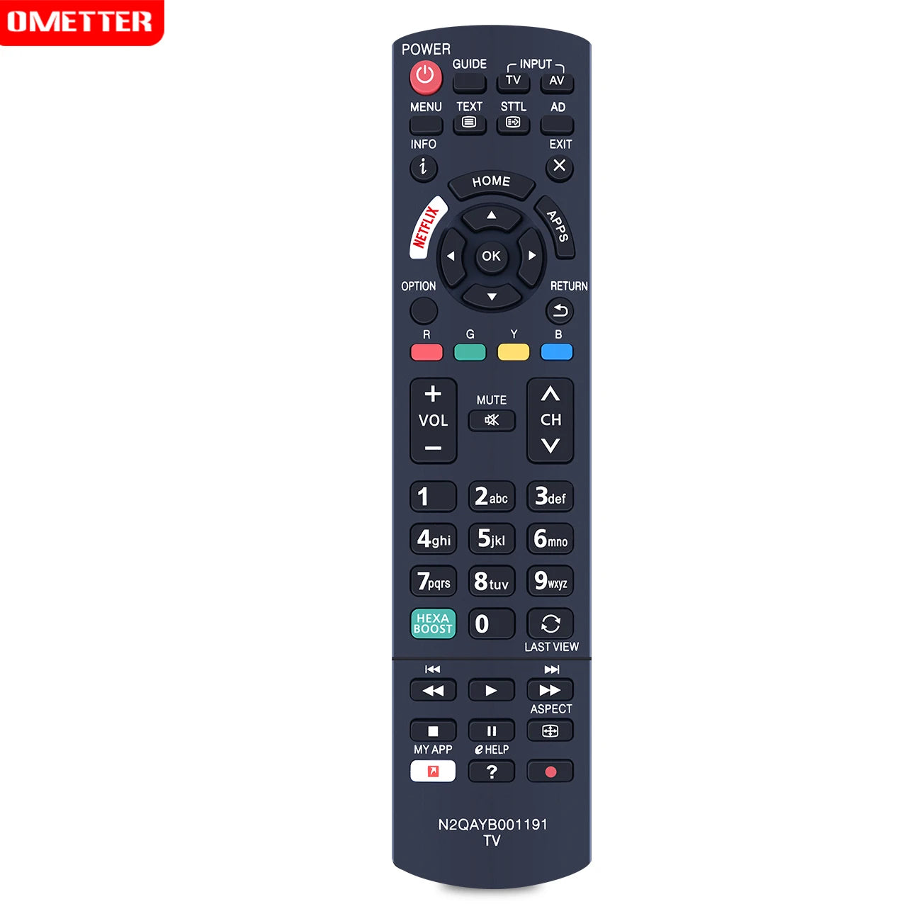 OMETTER N2QAYB001191 TV Remote Control for Panasonic TC-58EX750C TC-65EX750C TH-32FS500A TH-40FS500A