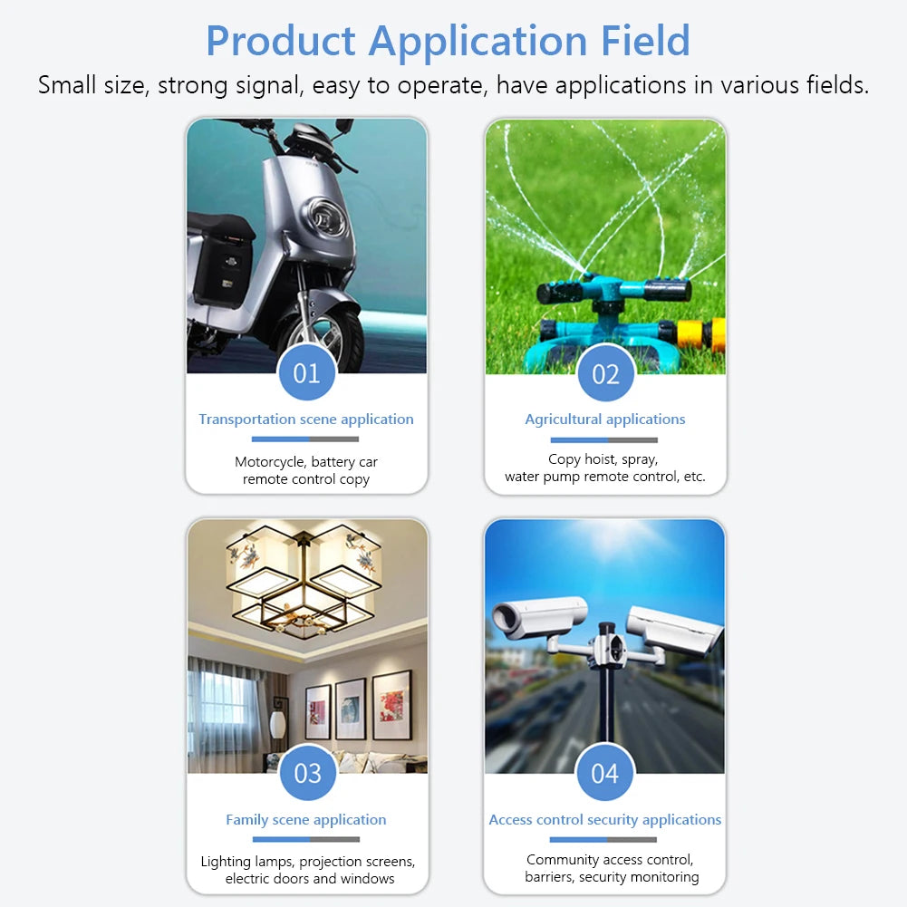 4-Button 433MHz Wireless Remote Control Duplicator – Learning, Fixed & Limited Rolling Code Cloner