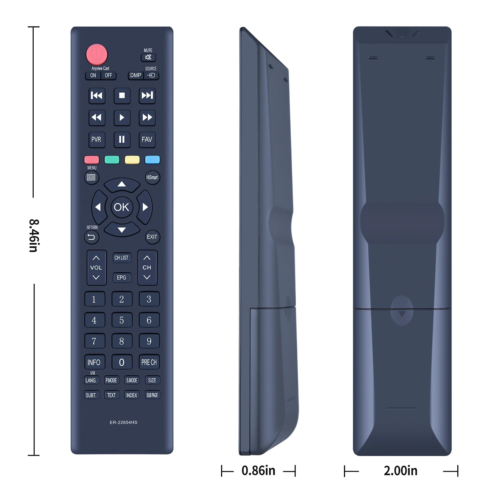 Hisense ER-22654HS Replacement Remote Control for LCD Television Models