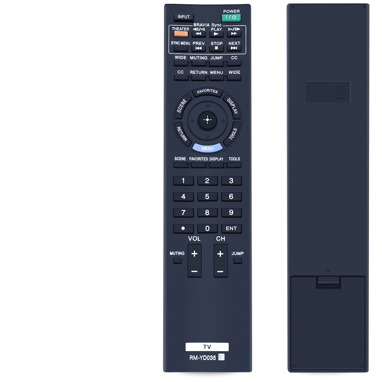 RM-YD035 Remote Control for Sony Bravia TVs – Direct Replacement for KDL Series Models