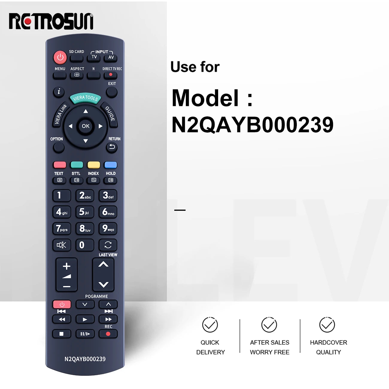 Replacement Remote Control N2QAYB000239 for Panasonic Smart TVs
