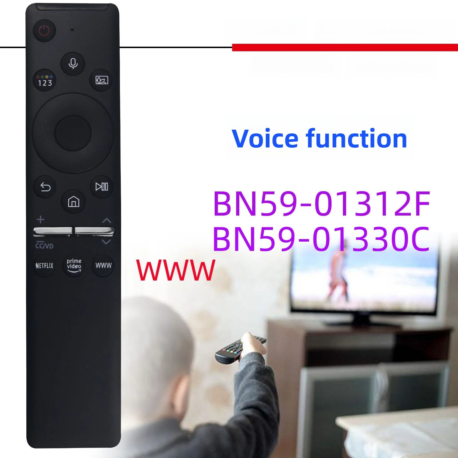 Voice Remote BN59-01312F BN59-01330C for Samsung QLED and UHD TVs