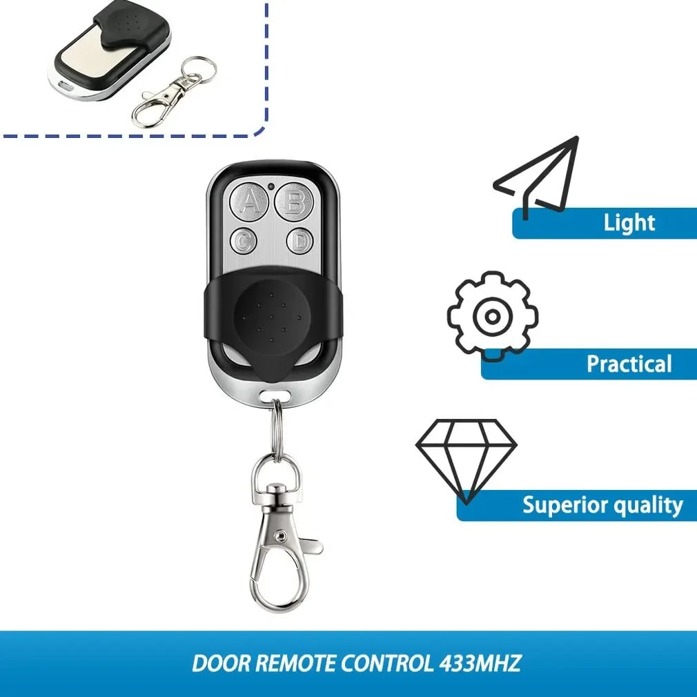 Universal 4-Button 433MHz Garage Door Remote Control – Fixed & Learning Code Cloner