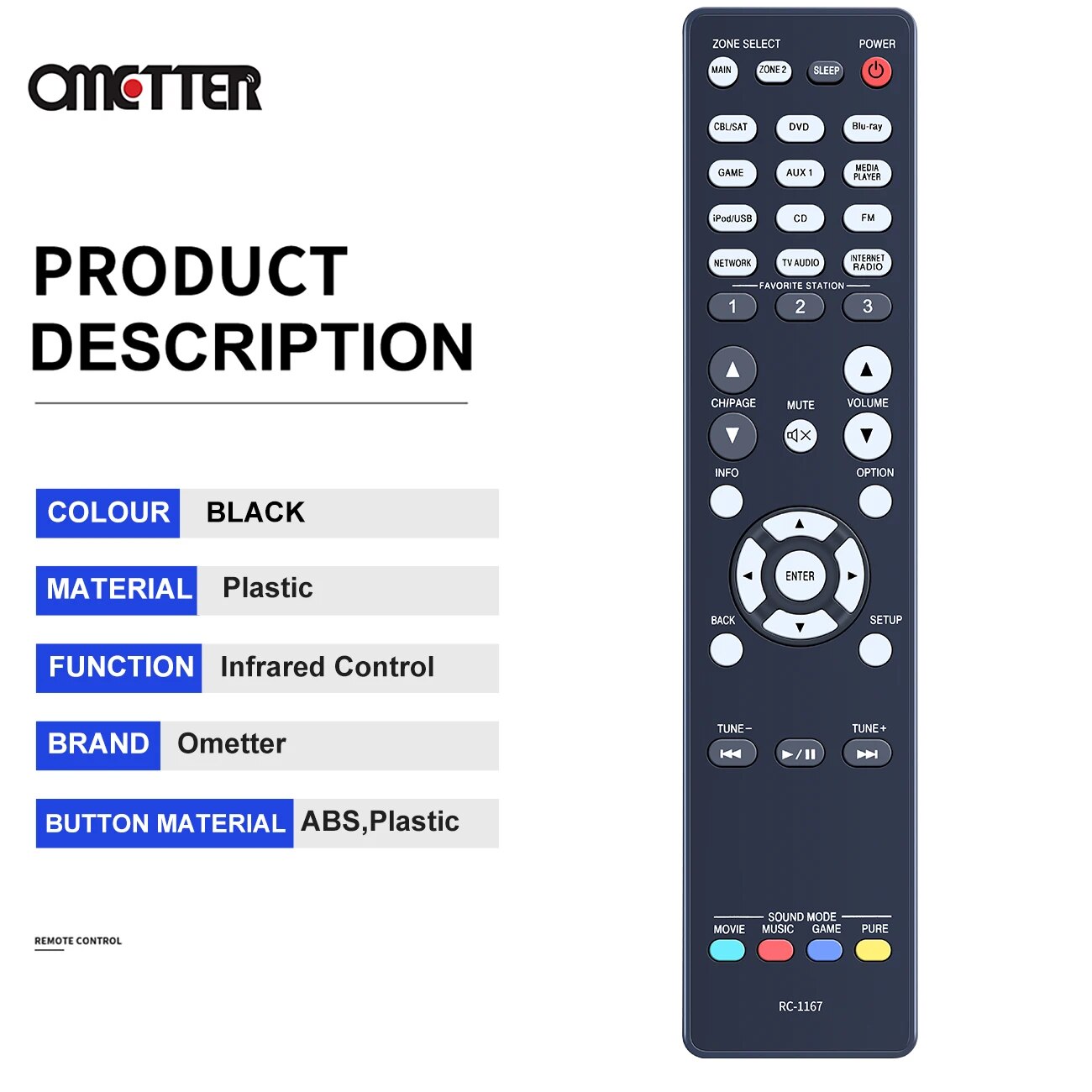 RC-1167 for DENON Remote Control AVR-1913 AVR-2113 AVR-2313 AV Receiver System