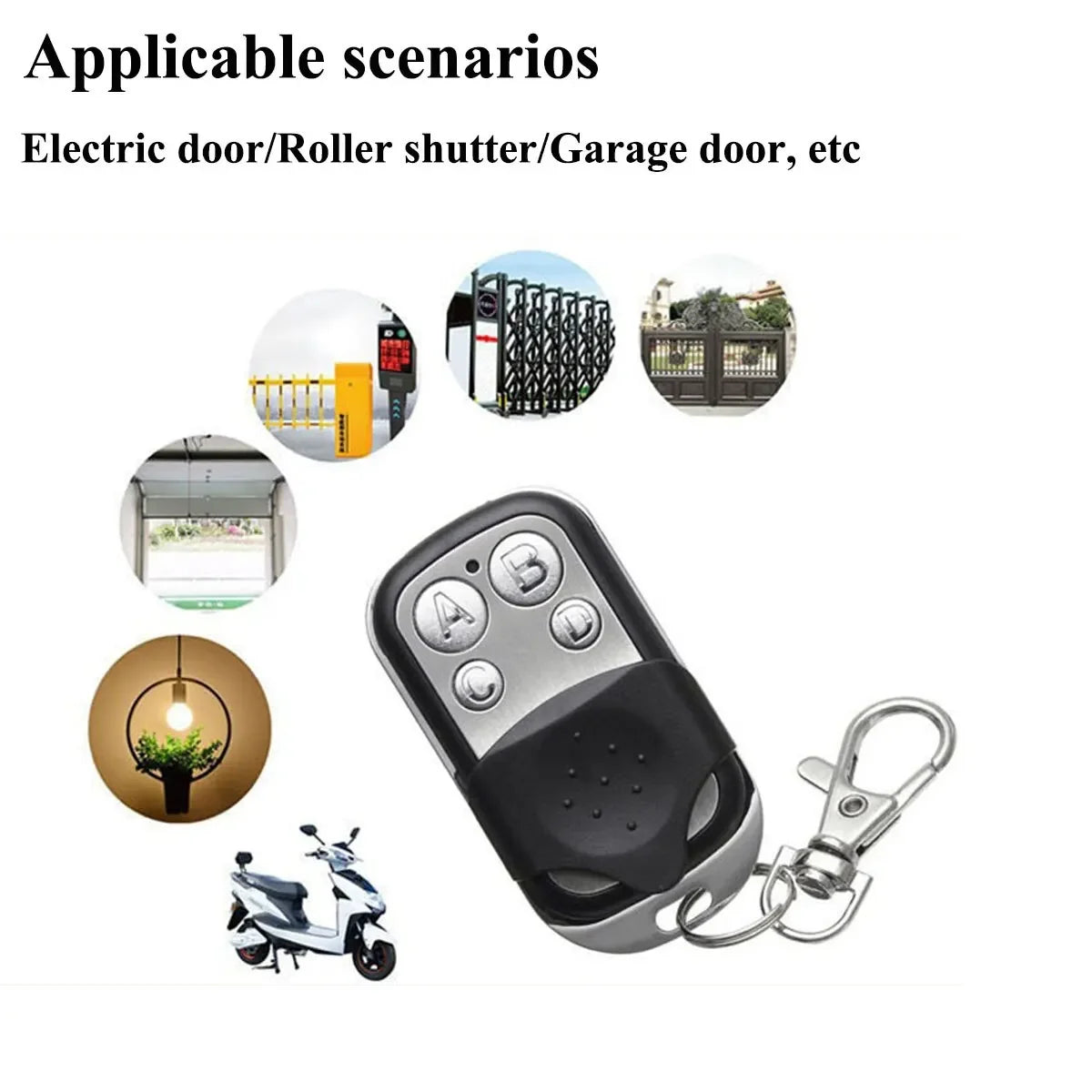 433MHz RF Clone Remote Control for Garage Door, Water Pump, Electric Gate & More
