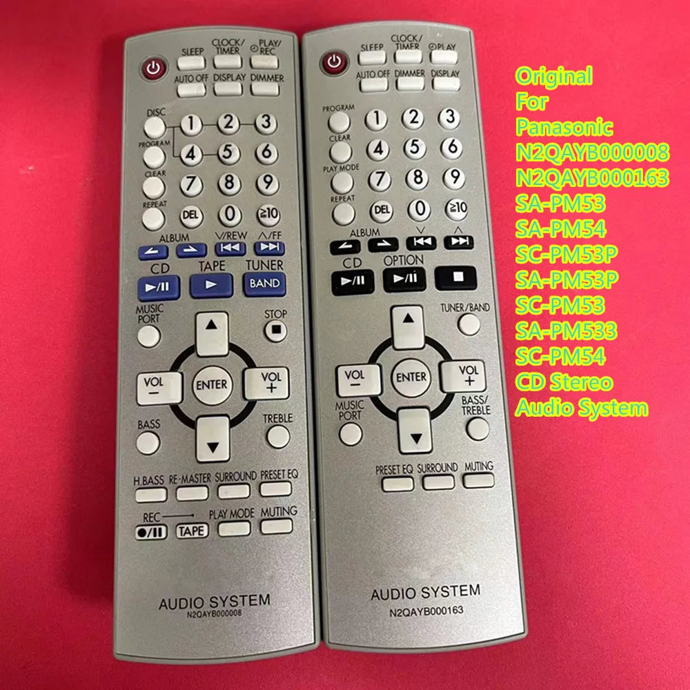 Original Remote Control for Panasonic N2QAYB000008 / N2QAYB000163 CD Stereo Systems