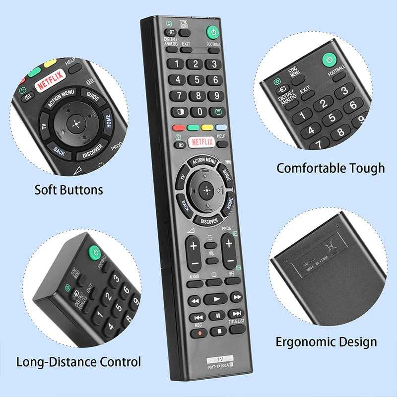 RMT-TX100A Replacement Remote for KDL-43W800C KDL-50W800D KDL-55W800C KD-55X8500C Sony Smart TV