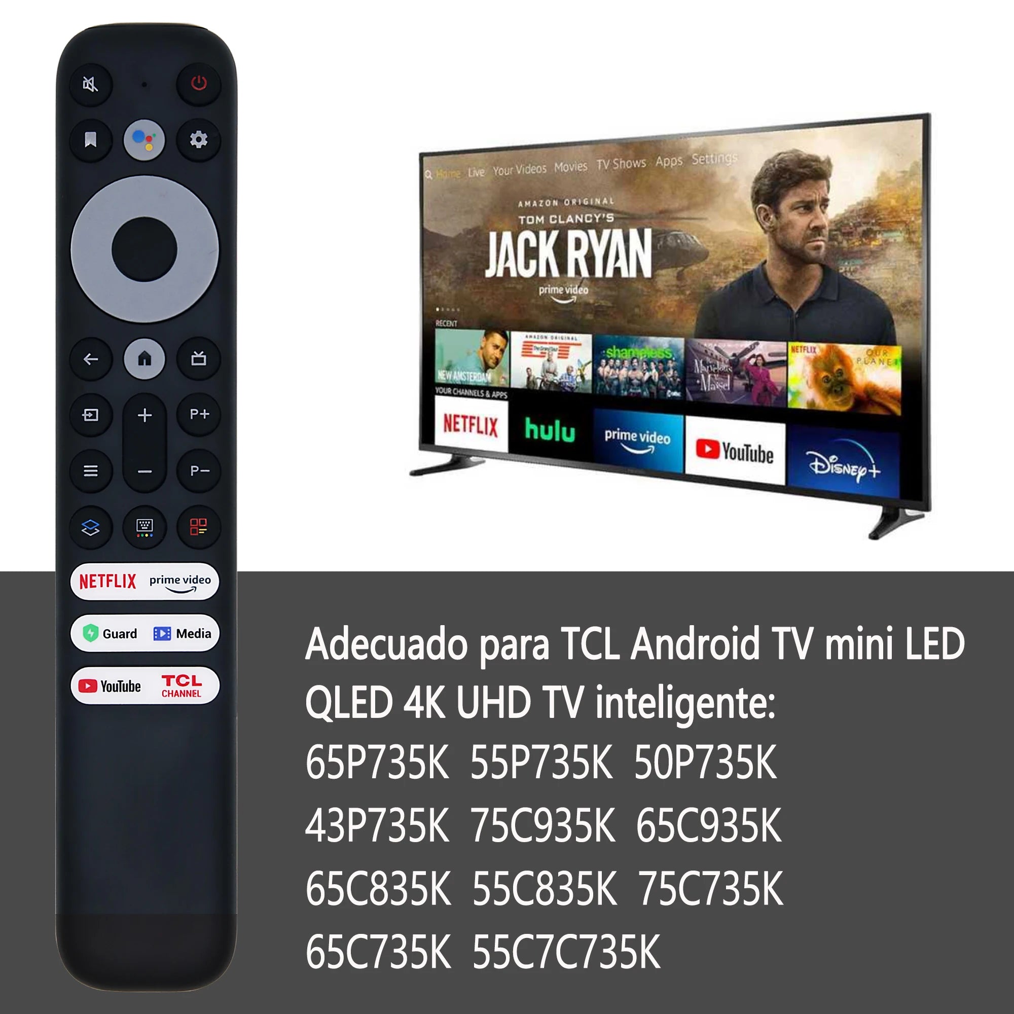 Replacement Remote Control for Smart TVs RC902V Compatible with 4K UHD QLED Television Models