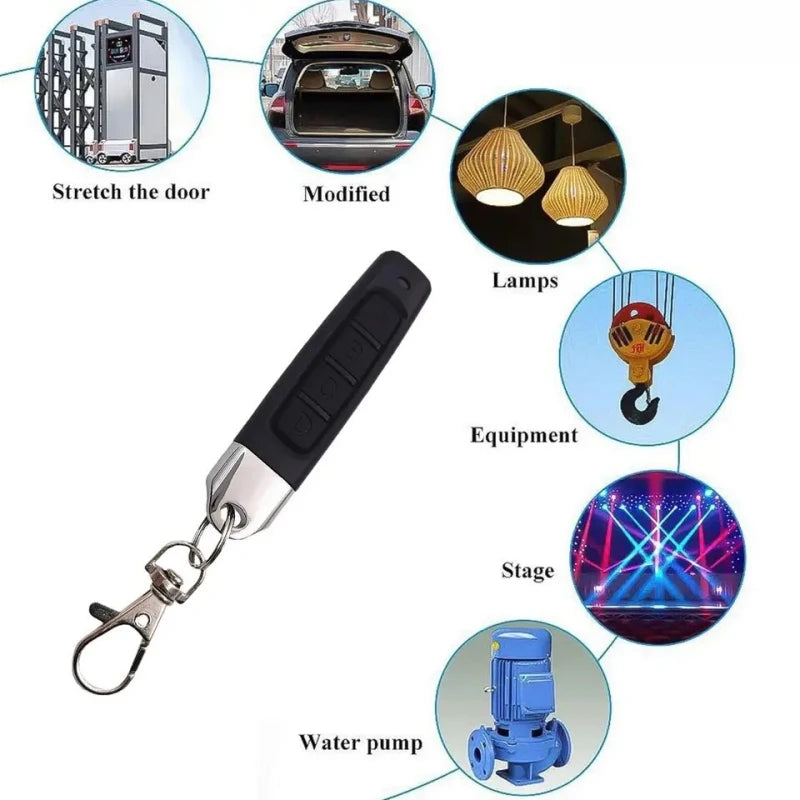 433MHz RF 4-Channel Remote Control Duplicator for Garage Gate Door Opener (Keychain Style)