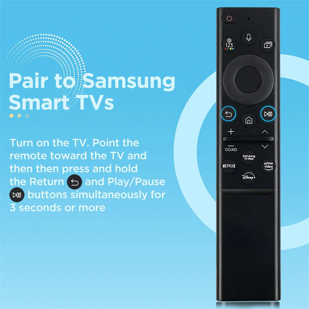 BN59-01385A Voice Remote for Samsung Smart TVs (2019–2022) – HUNNESOR, No Solar Charging