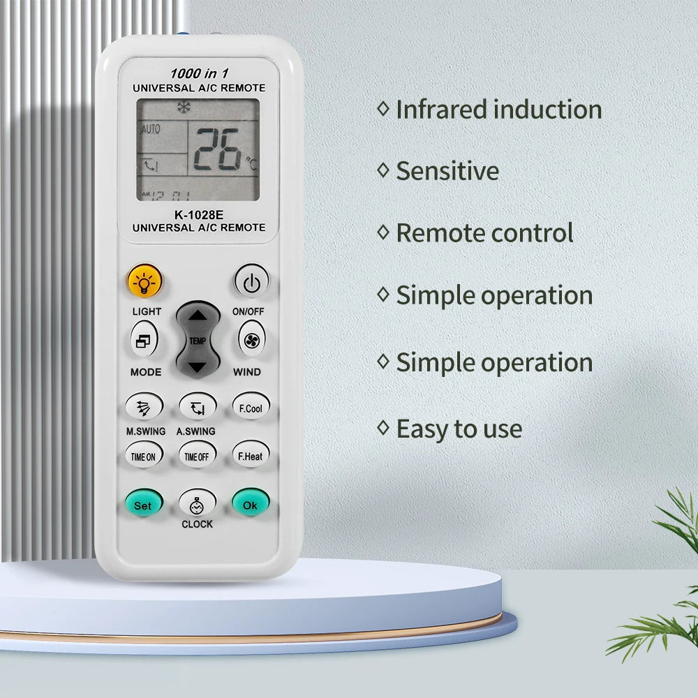 K-1028E 1000-in-1 Universal Remote Control with LCD for Air Conditioner