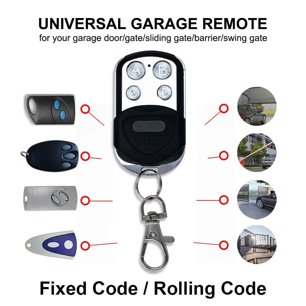 Universal 280–868MHz garage remote control – 4 in 1 multi-frequency gate key duplicator