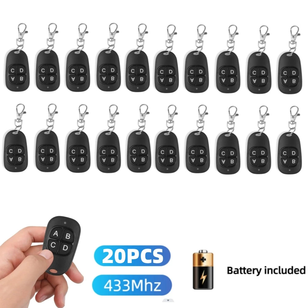 433MHz RF Remote Control Duplicator – 4CH Cloning Key Fob for Garage Doors & Gates