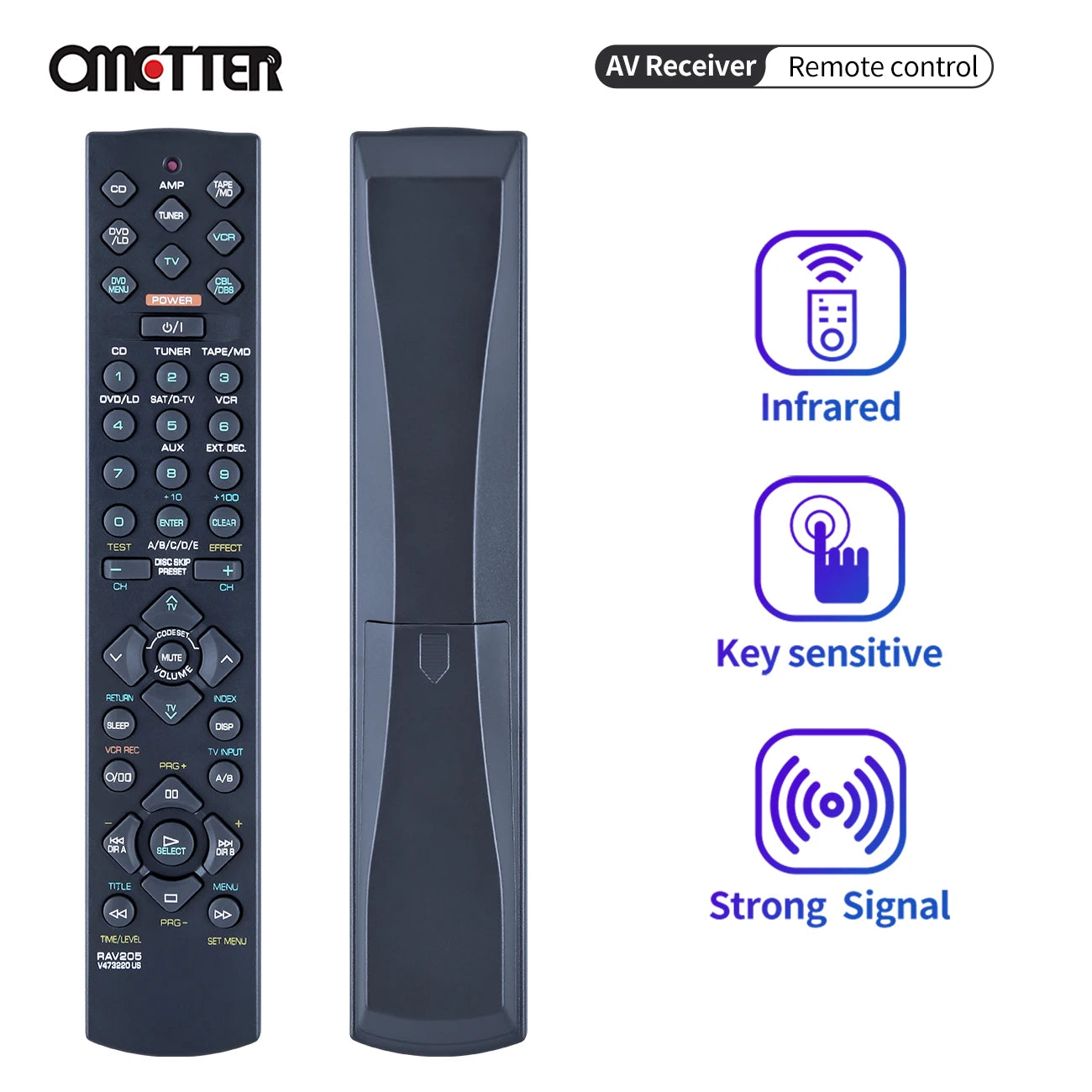 RAV205 RAV206 Remote for Yamaha RX-V396 RX-V420 YHT-17 Audio AV Receivers