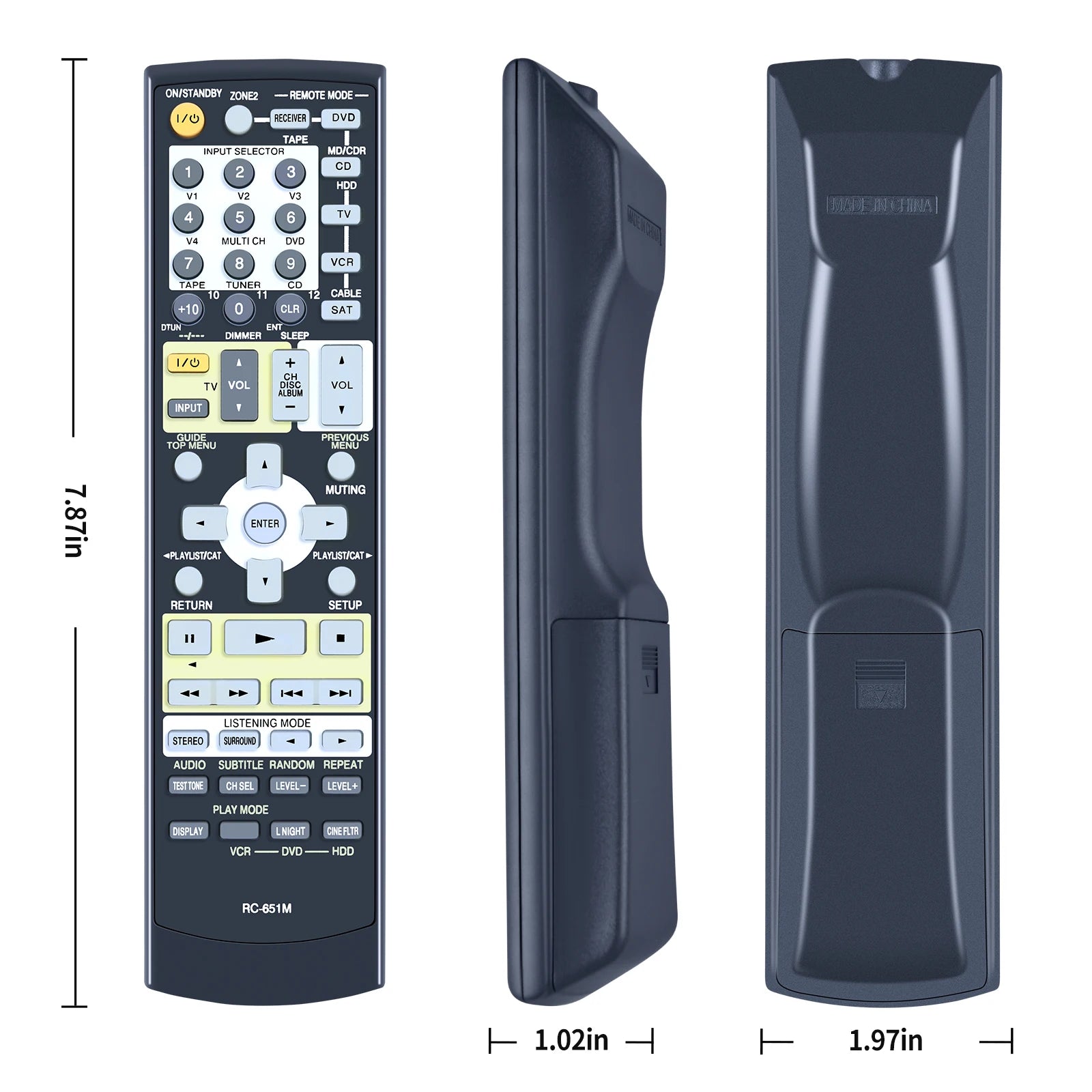 RC-651M Replacement Remote for Onkyo HT-L970 TX-SR573S TX-SR603XS AV Receiver
