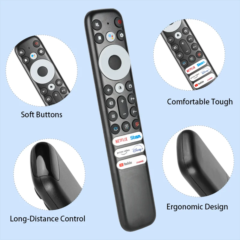 RC902V FAR1 Voice Remote Control for 43C635 50C635 55C735 55C835 65C735 65C835 TCL Smart TV