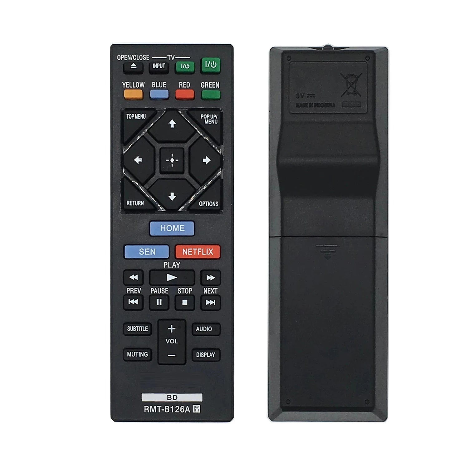 Sony RMT-B126A Replacement Remote Control for BDP-BX120 BDP-BX320 BDP-BX520 BDP-BX620 BDP-S1200
