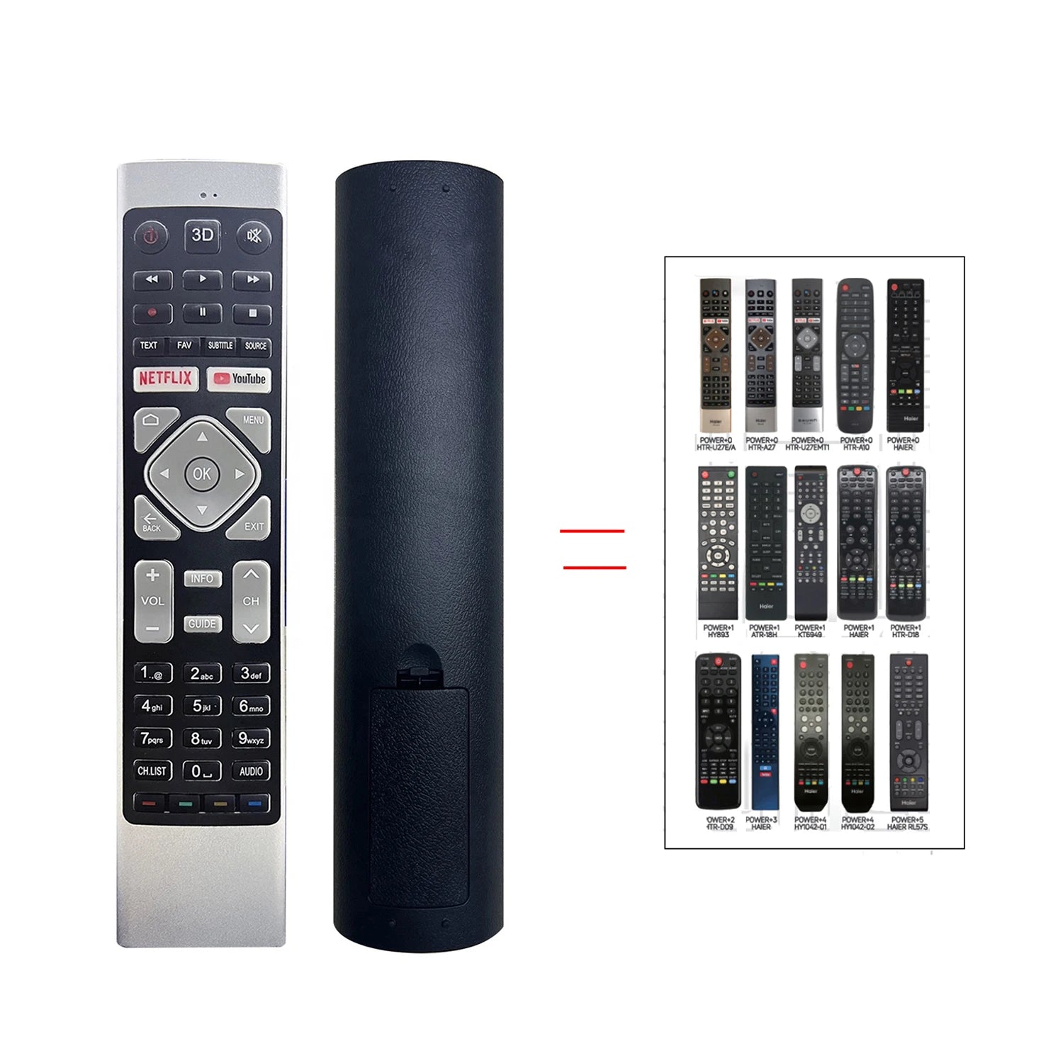 Haier HTR-A10LA Replacement Remote Control for Smart LED TVs HTR-U27E HTR-A10E HTR-A10H HTR-D06A