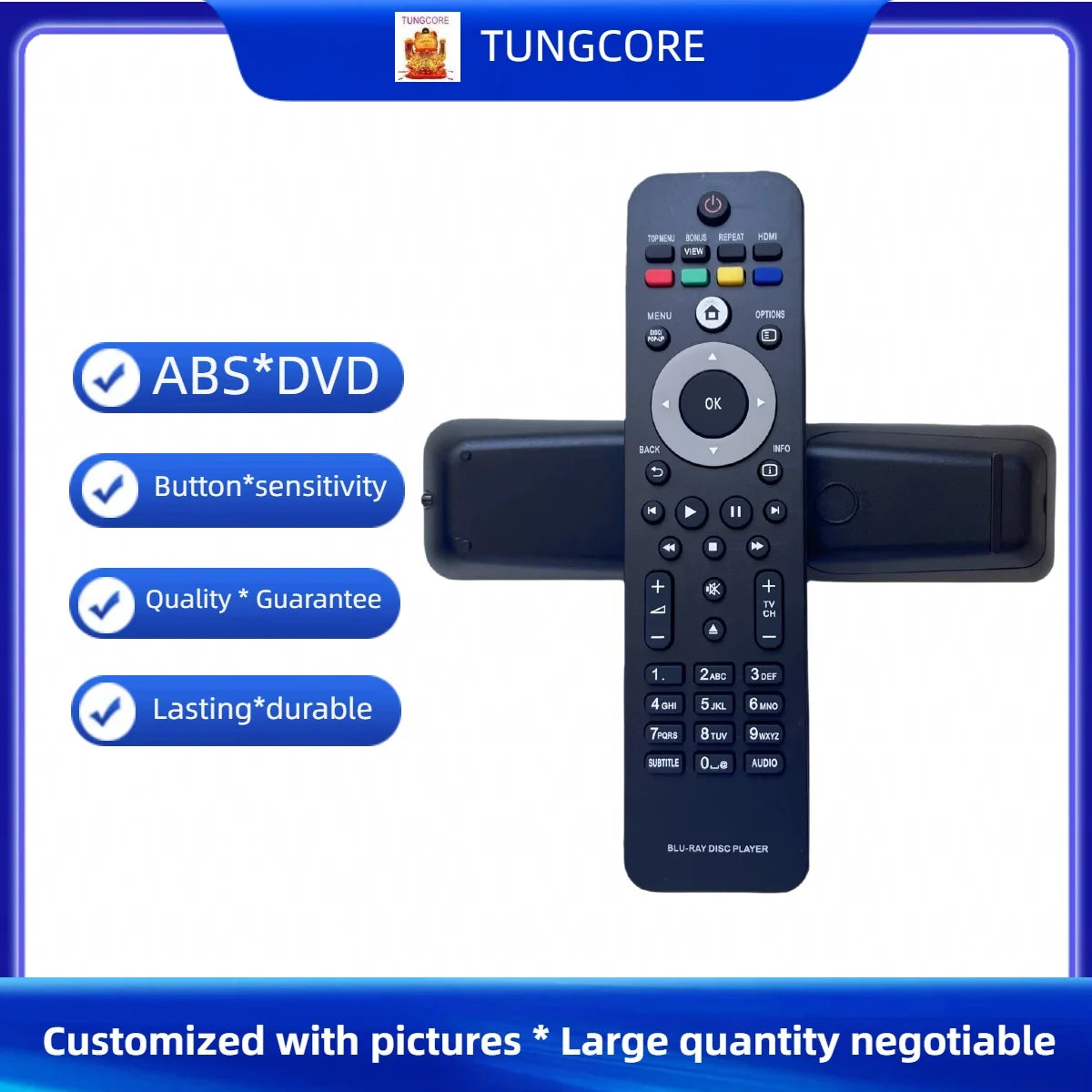 Replacement Remote Control for Philips Blu-ray, DVD Player and LCD Television Models