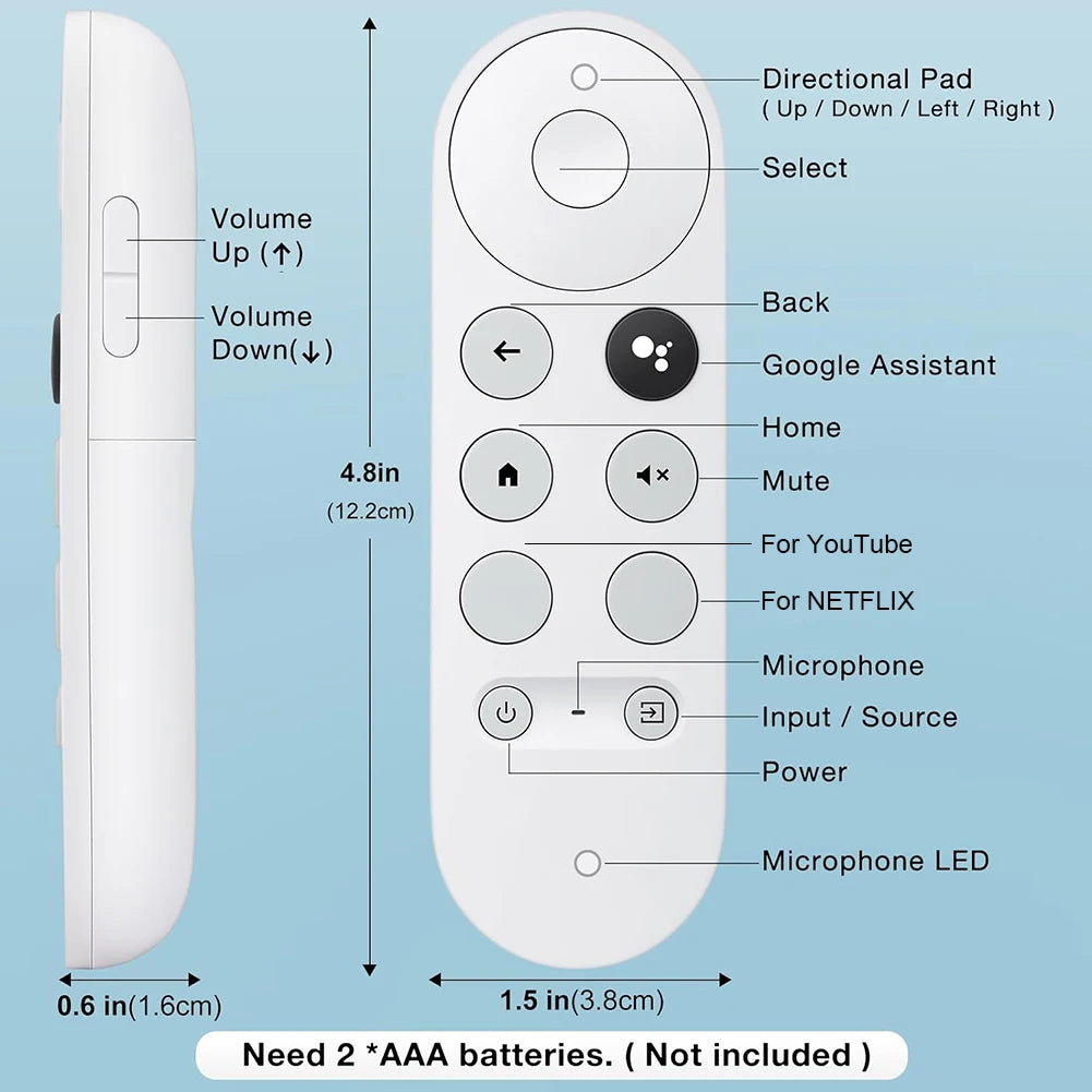 G9N9N Smart TV Remote Control Replacement for Google Chromecast 4K Snow with Voice Control