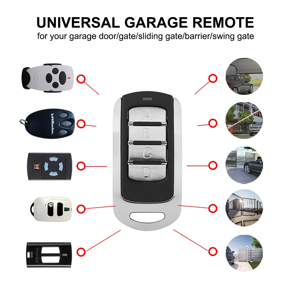 Multi-Frequency Remote Control 280–868MHz Fixed & Rolling Code Garage Door & Gate Transmitter
