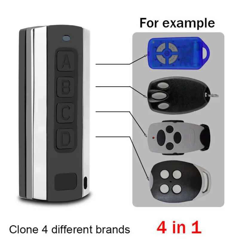Multifrequency Garage Door Remote Control Duplicator 280–868MHz – 4-in-1 Waterproof Transmitter