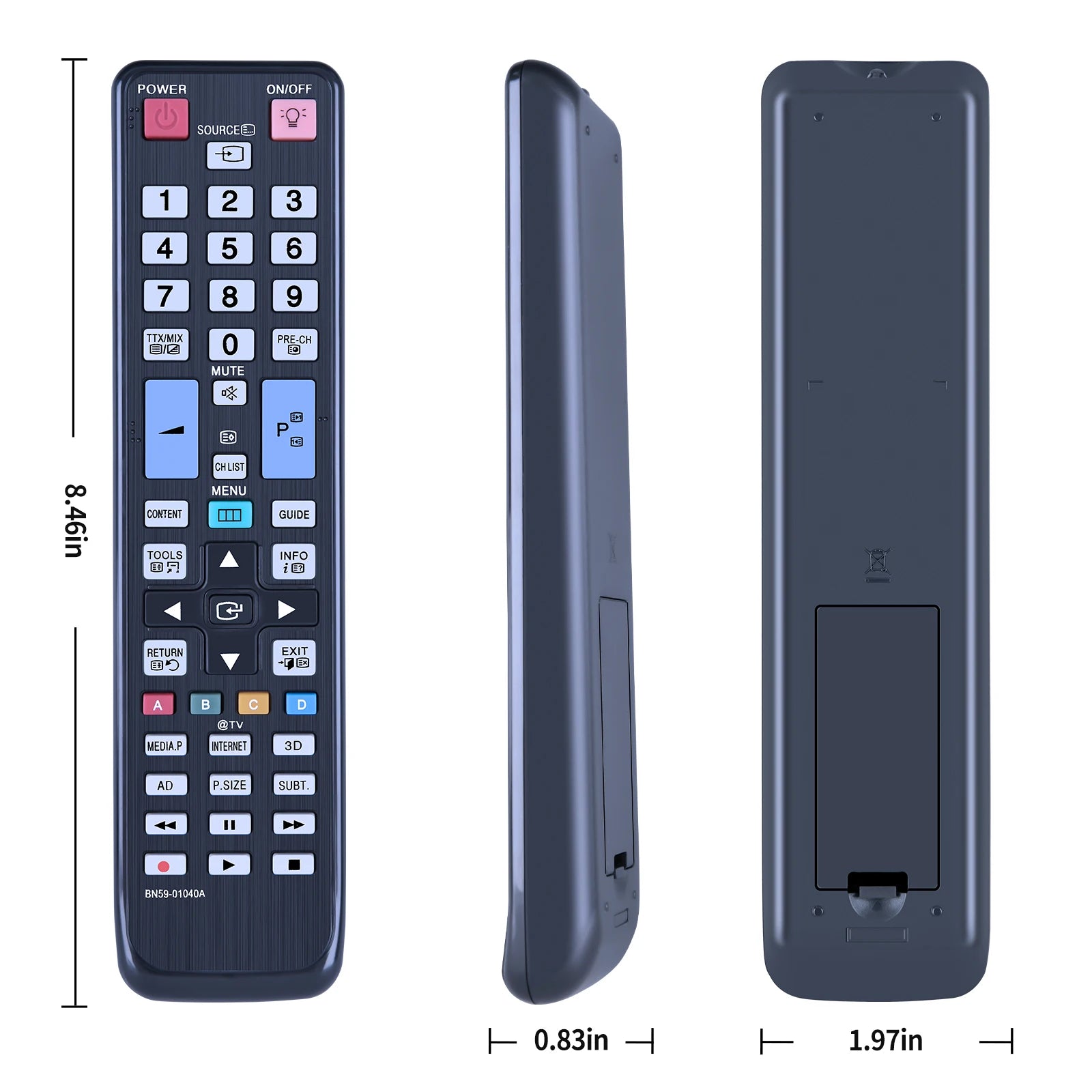Samsung BN59-01040A Replacement Remote Control for LCD, LED and 3D Televisions