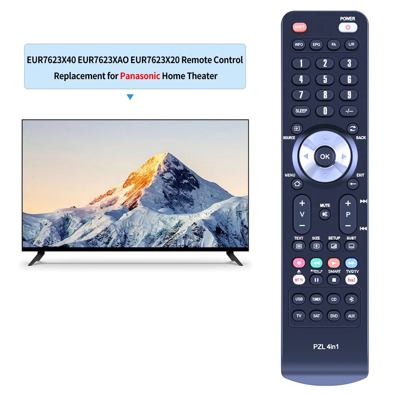 EUR7623X40 EUR7623XAO EUR7623X20 Replacement Remote for Panasonic SA-HT500 Home Theatre System
