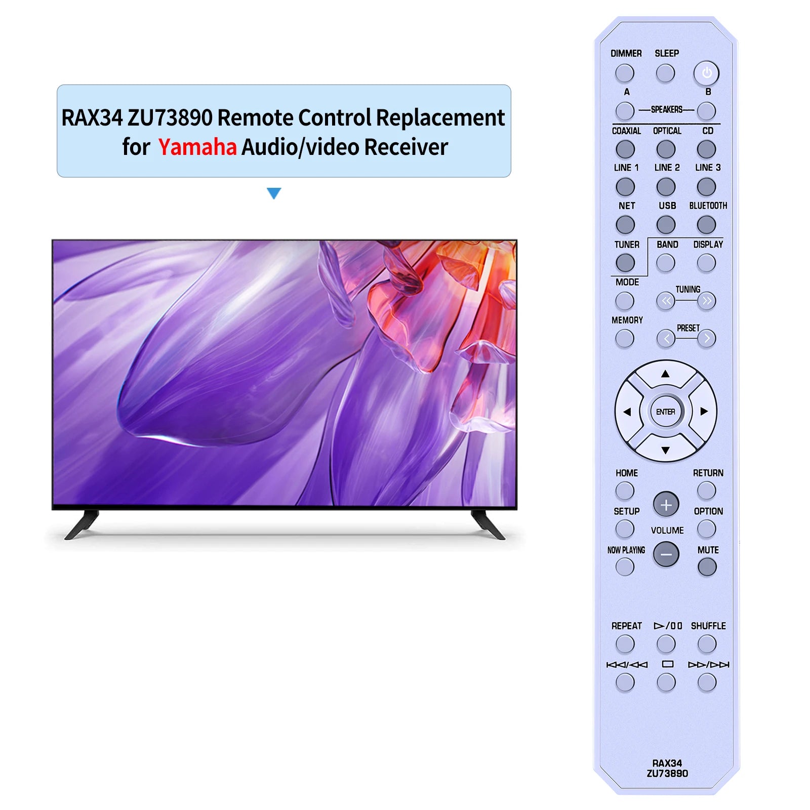 Remote Control RAX34 ZU73890 for Yamaha R-N402 R-N402D Audio/Video Receiver
