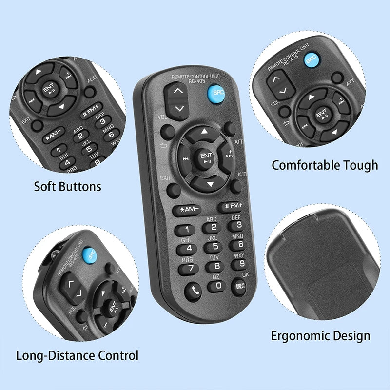 RC-405 Replacement Remote for KDC-148 KDC-152 KDC-200U KDC-400U KIV-BT900 Kenwood Car Audio System