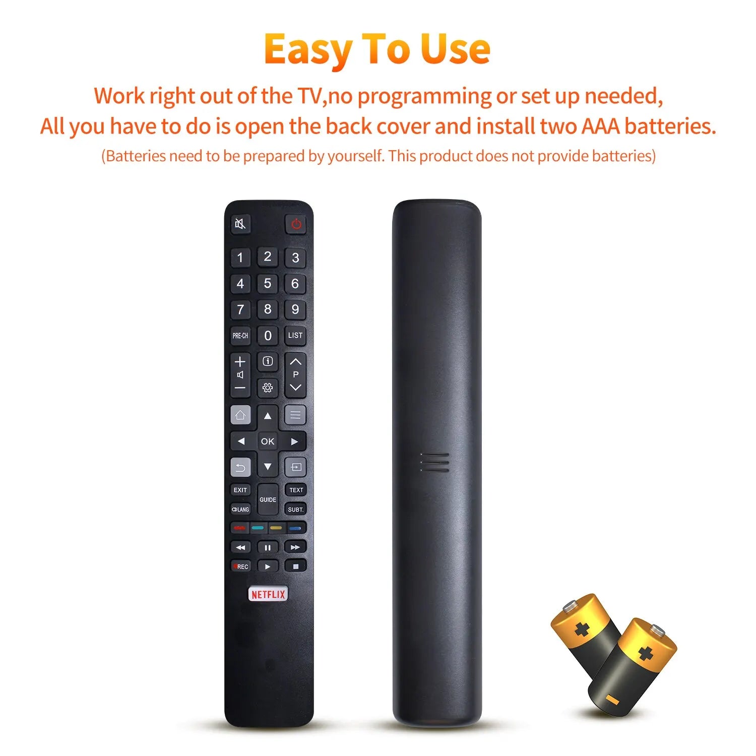 RC802N YAI2 Replace Remote Control for TCL Smart TV Models 32S6000S, 43S6500FS, 43DP640