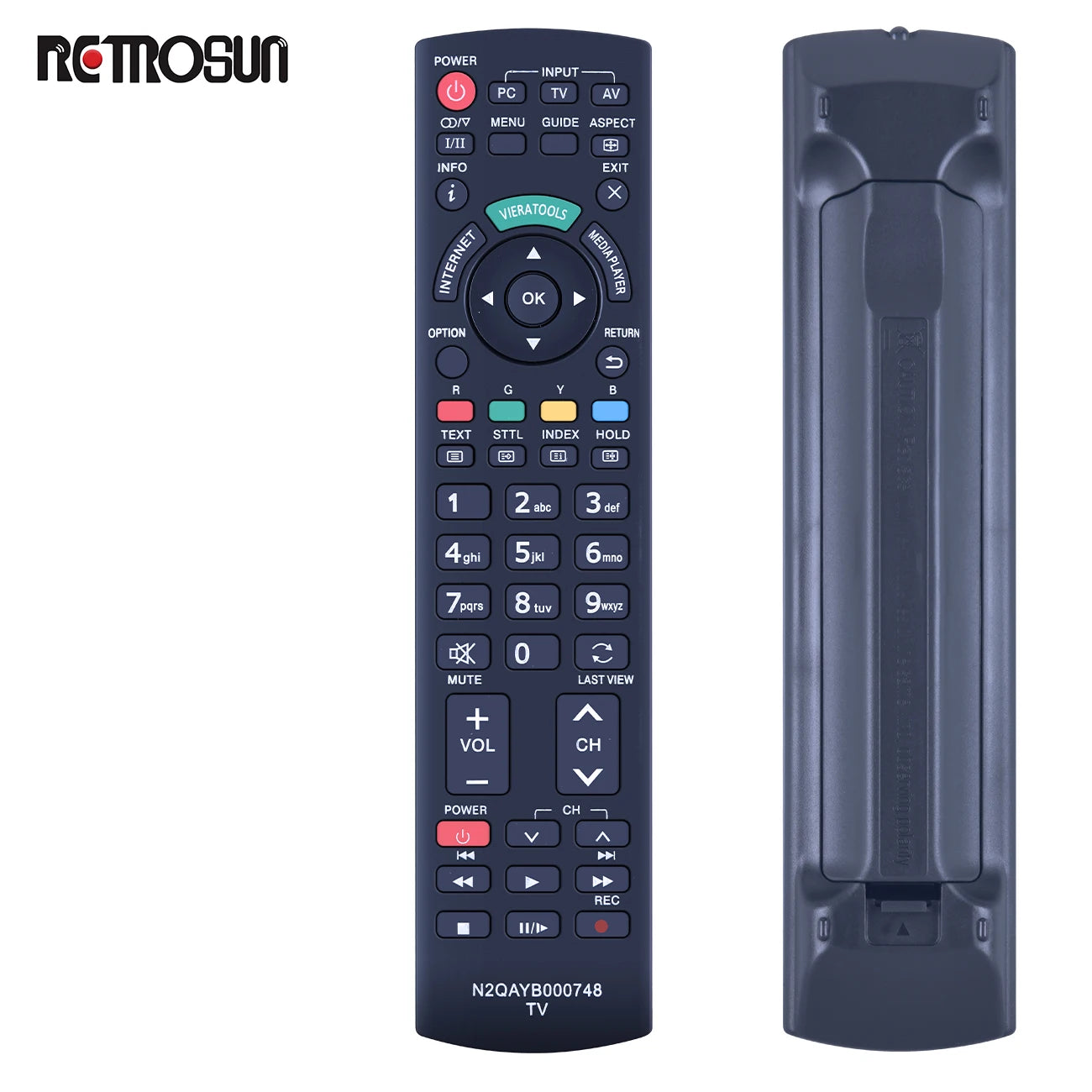 N2QAYB000748 Remote for Panasonic HDTV TV TH-50PZ850A TH-58PZ850A TH-65PZ850A Compatible Models