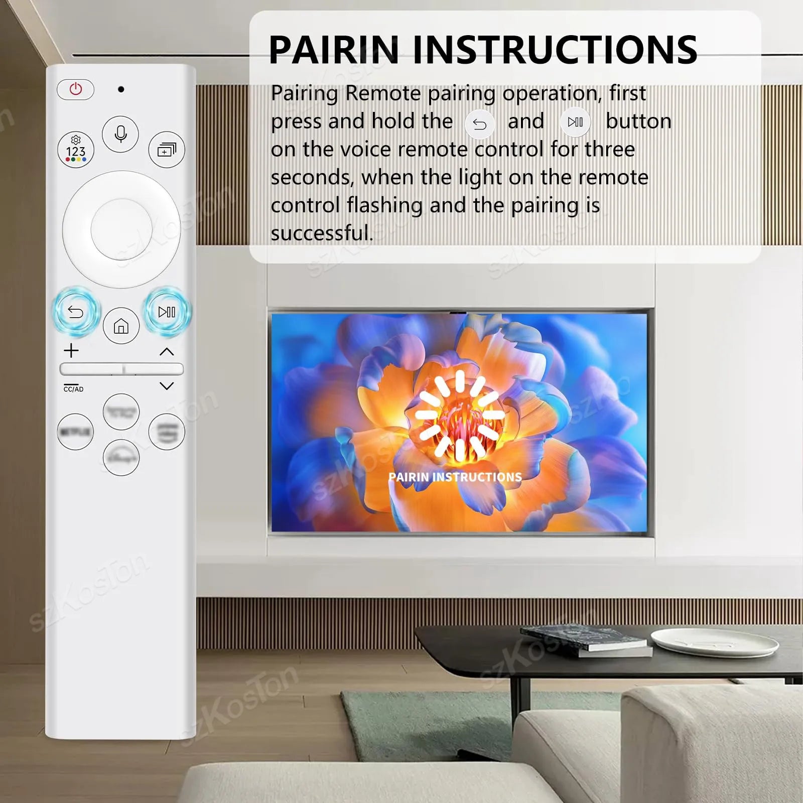 Replacement BN59-01391A Solar Voice Remote for Samsung Frame, Neo QLED, 4K & 8K Smart TVs – SZKOSTON