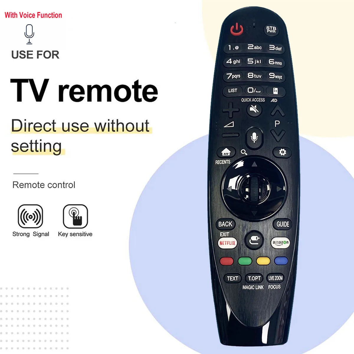 G.M KWANMAN AN-MR650A Magic Voice TV Remote Control with Voice & Flying Mouse Function