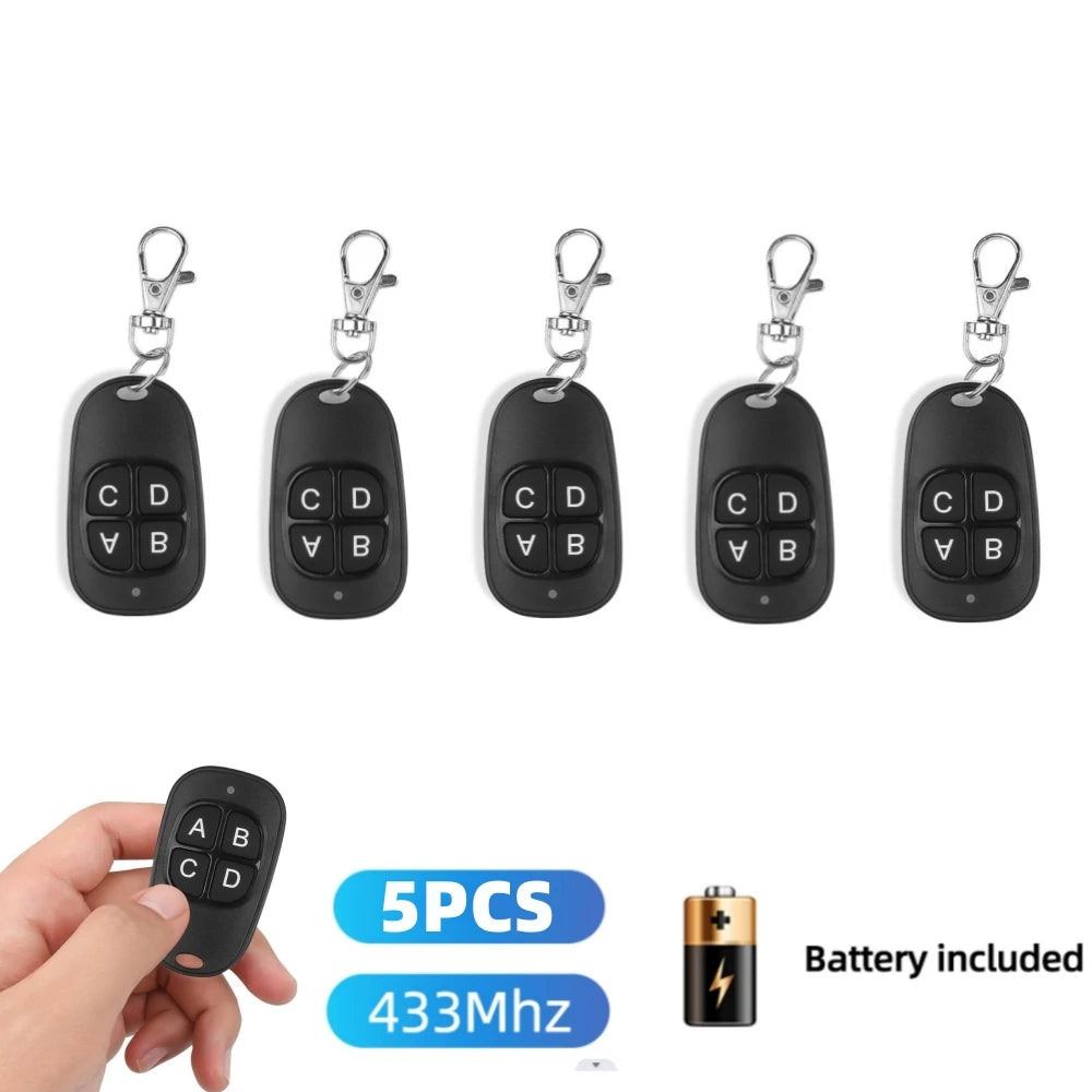 433MHz RF Remote Control Duplicator – 4CH Cloning Key Fob for Garage Doors & Gates