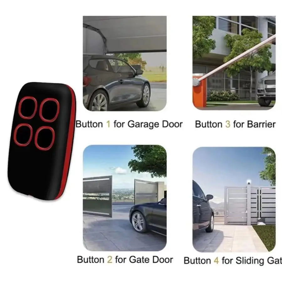 433MHz wireless remote control for electric, garage, and rolling shutter doors – universal copy unit