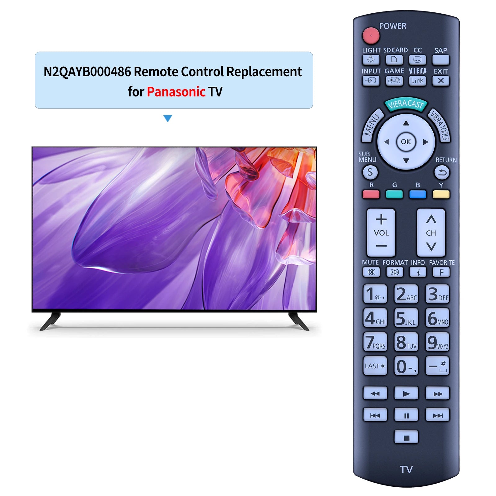 N2QAYB000486 Remote Control for Panasonic TCP42GT25 / TCP42G25 / TCP54VT25 | GOUYESHO
