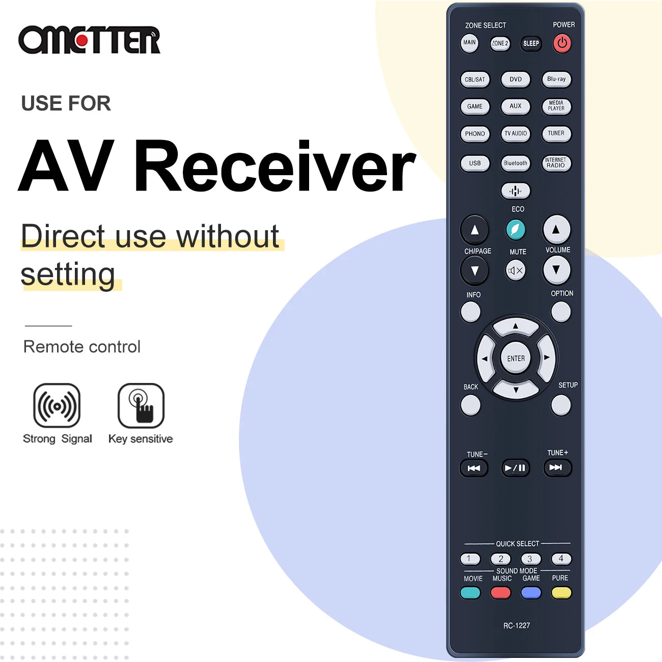 RC-1227 RC-1226 Remote Control for Denon AVR-S730H S740H S750H S640H S650H Receivers
